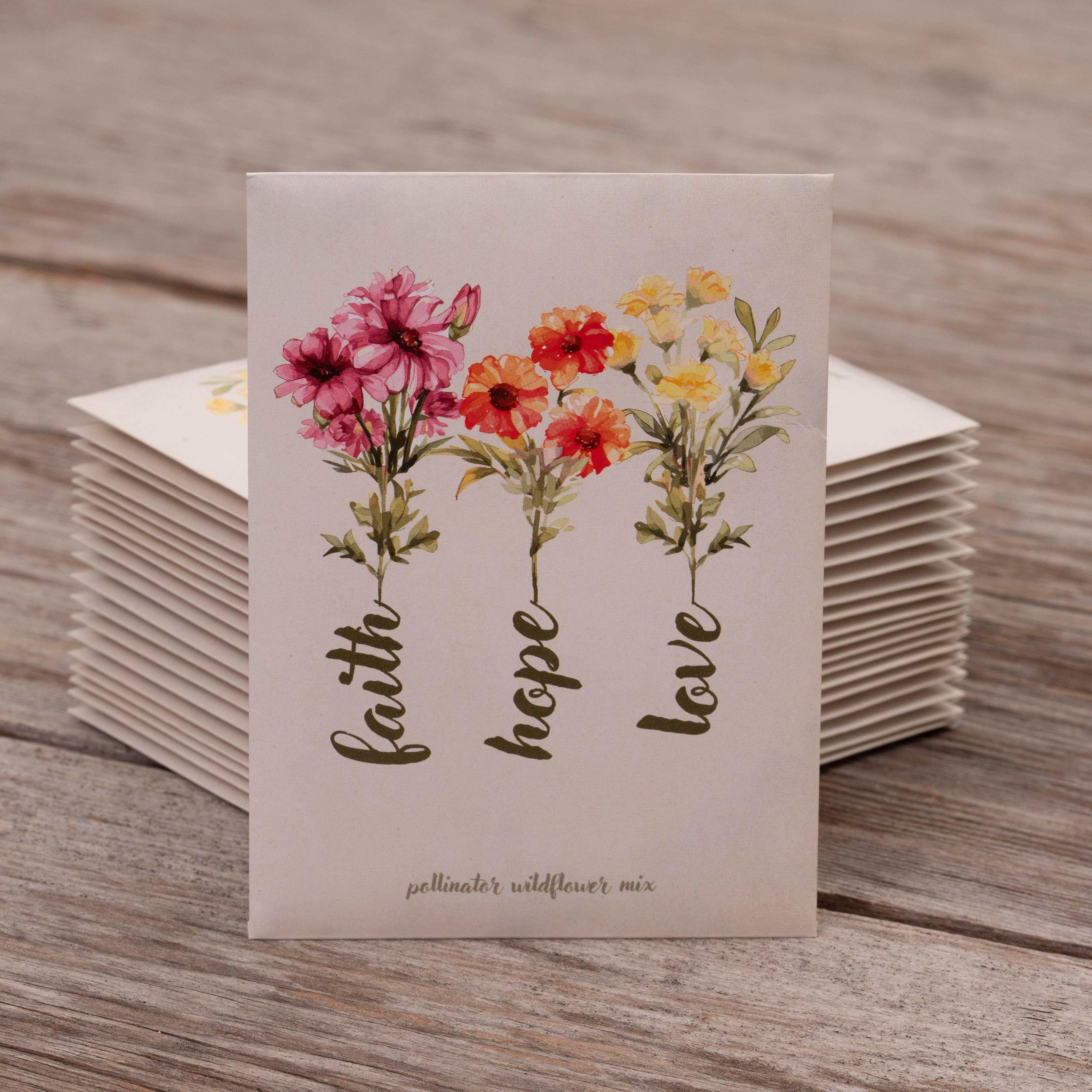 Faith Hope Love - Pollinator Wildflower Mix Seed Packets