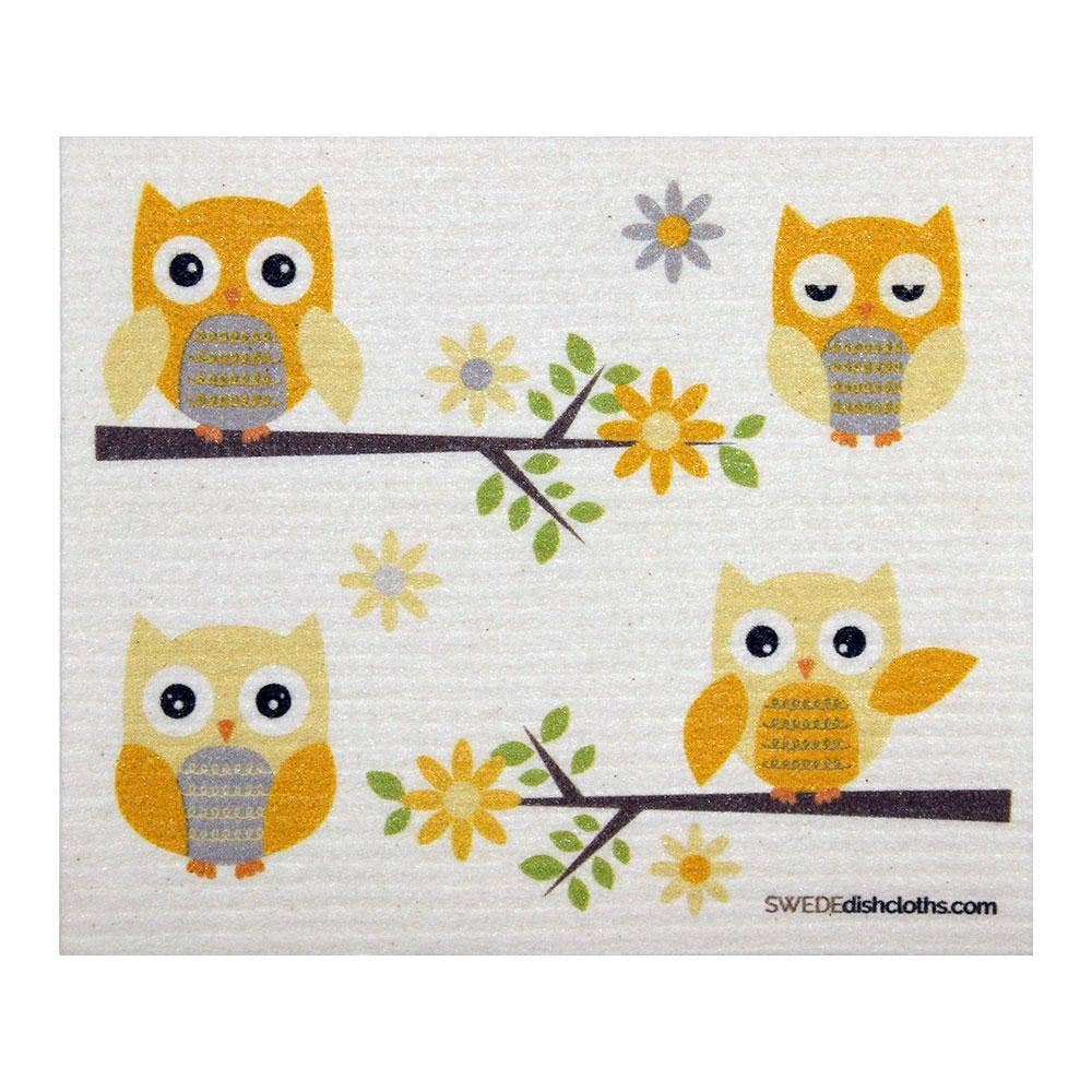 SWEDEdishcloths Owls in Branches