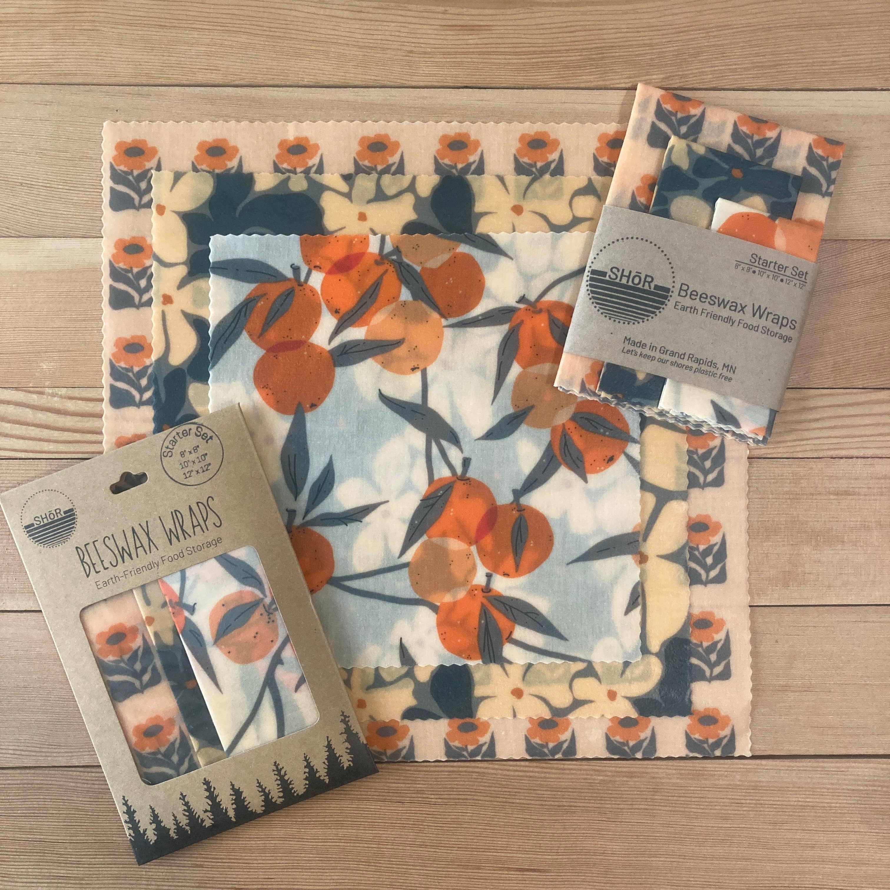 Beeswax Wraps Starter Set - Autumn Blooms