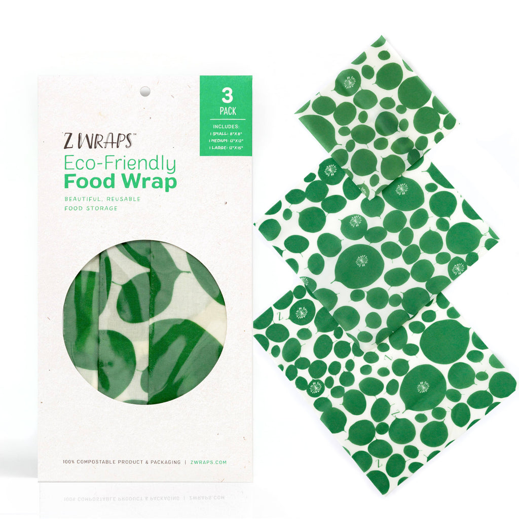 Z Wraps 3-pack Reusable Beeswax Food Wrap, 1 Design-S,M,L: Wild Wanderers