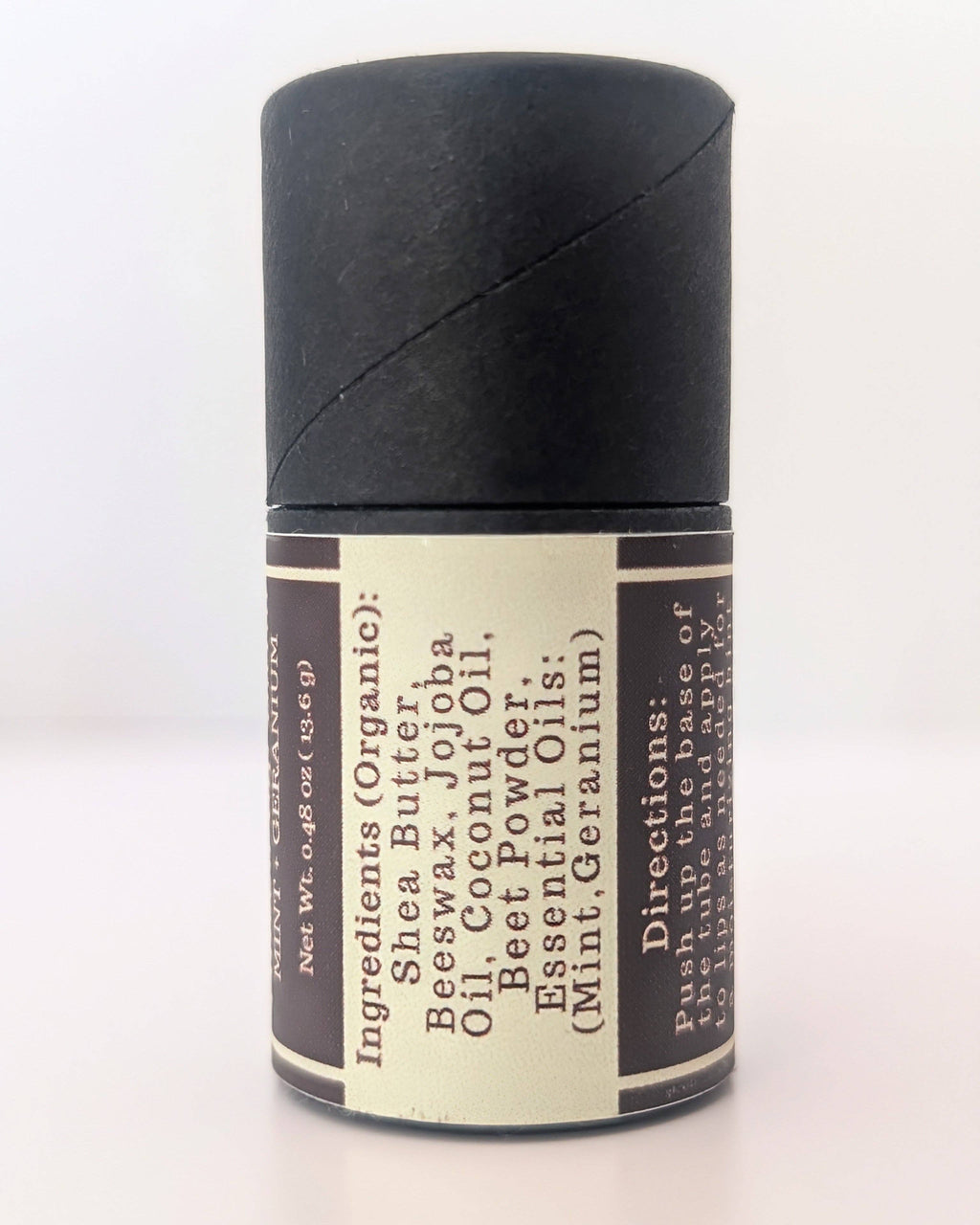 Naturally Tinted Geranium and Mint Lip Balm | Beeswax Tinted Lip Balm Tube