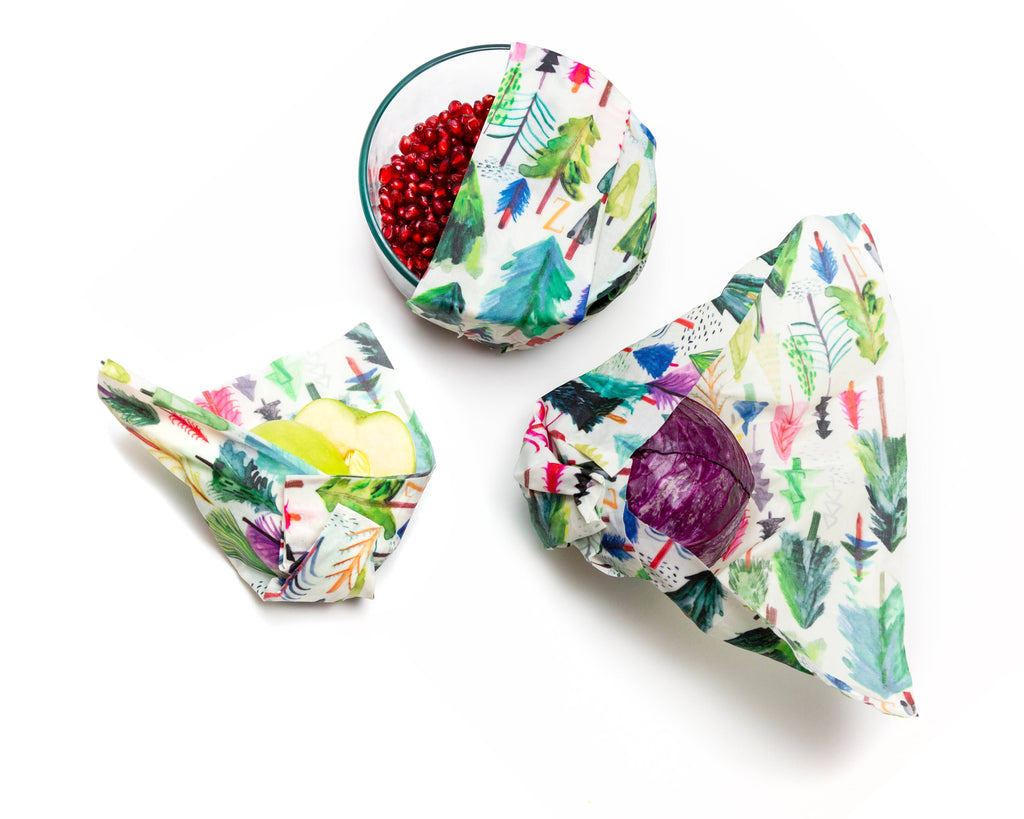 Z Wraps 3-pack Reusable Beeswax Food Wrap, 1 Design-S,M,L: Farmer's Market