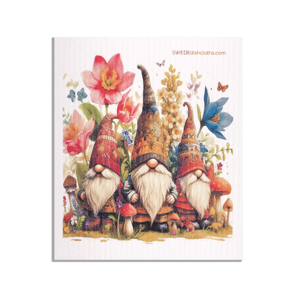 SWEDEdishcloths Gnomes with Butterflies