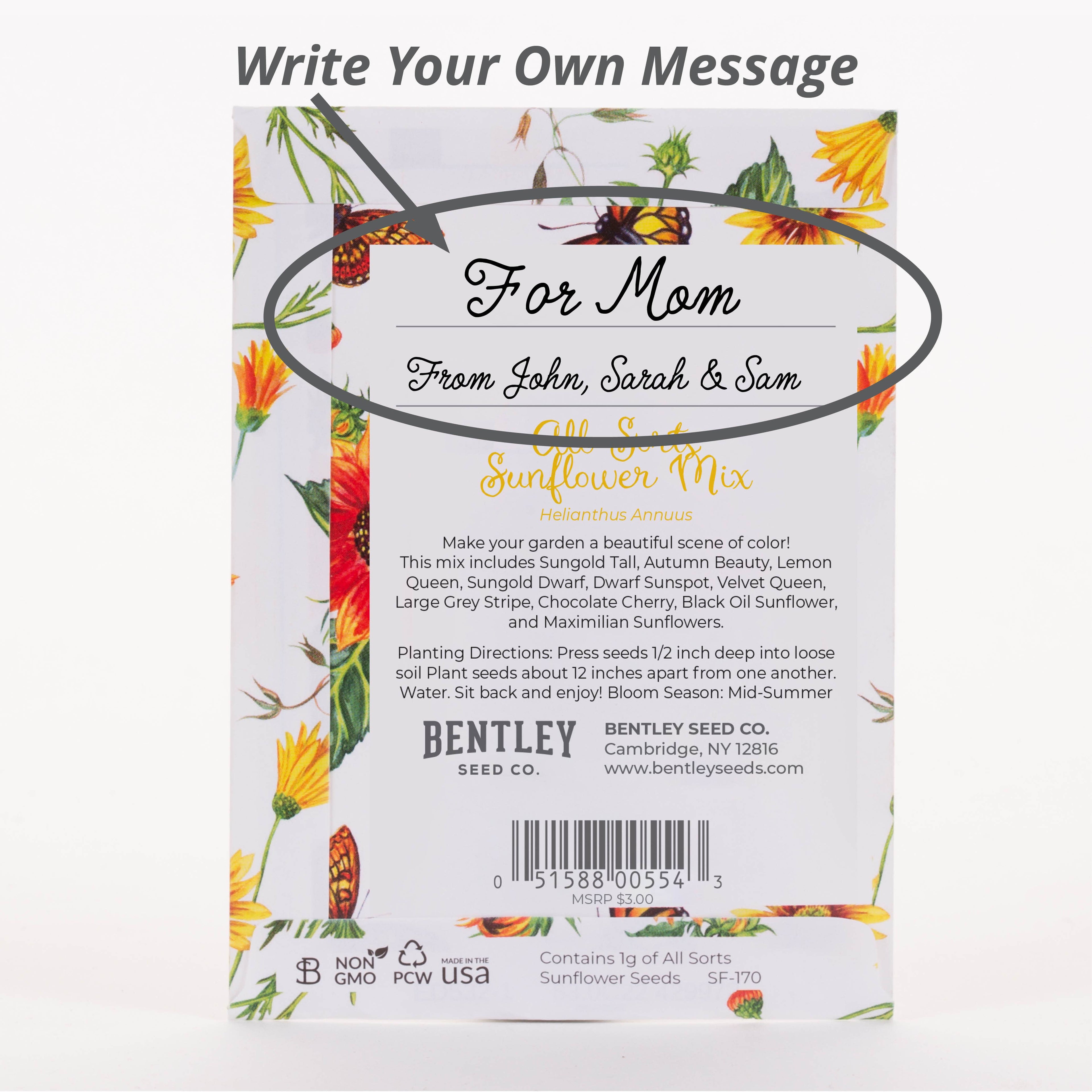 Sunflowers For Mom - All Sorts Sunflower Seed Packets
