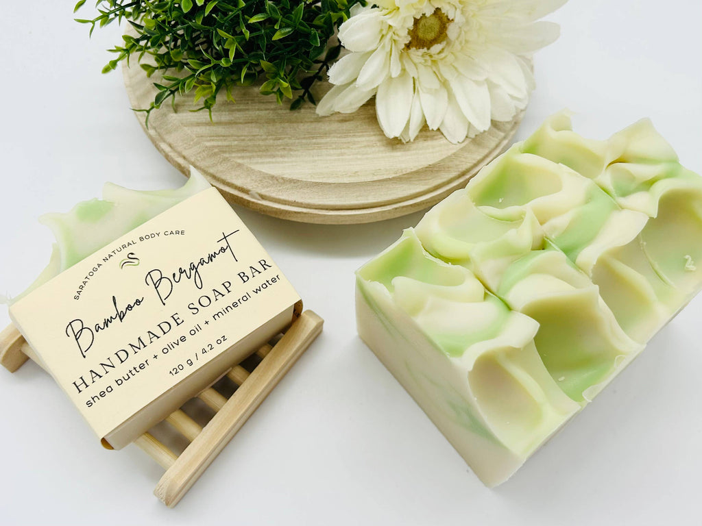 Saratoga Soap Bamboo Bergamot Handmade Soap Bar VEGAN COLD PROCESS