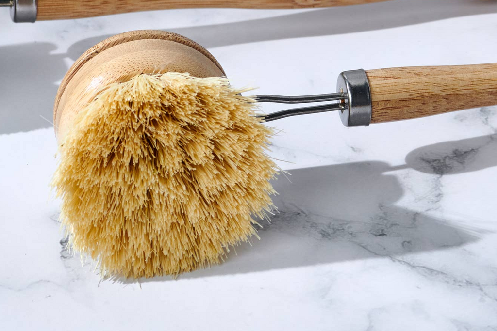 Long Handle Wood & Metal Dish Brush: Soft
