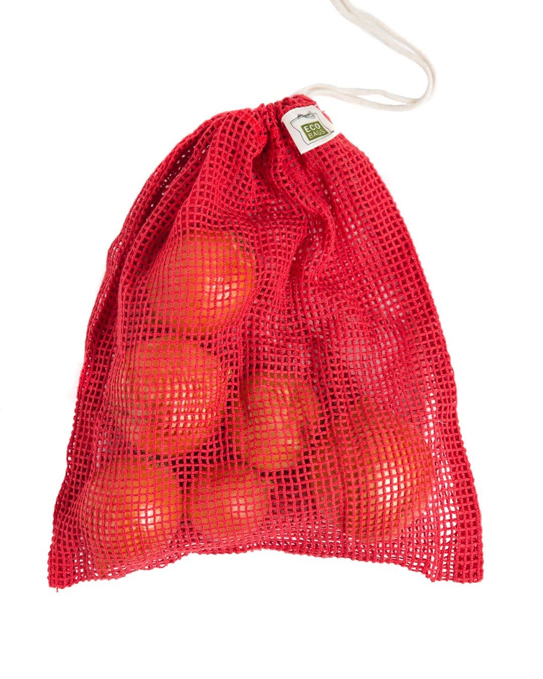 Organic Cotton Mesh Reusable Produce Bag - Chili / Large