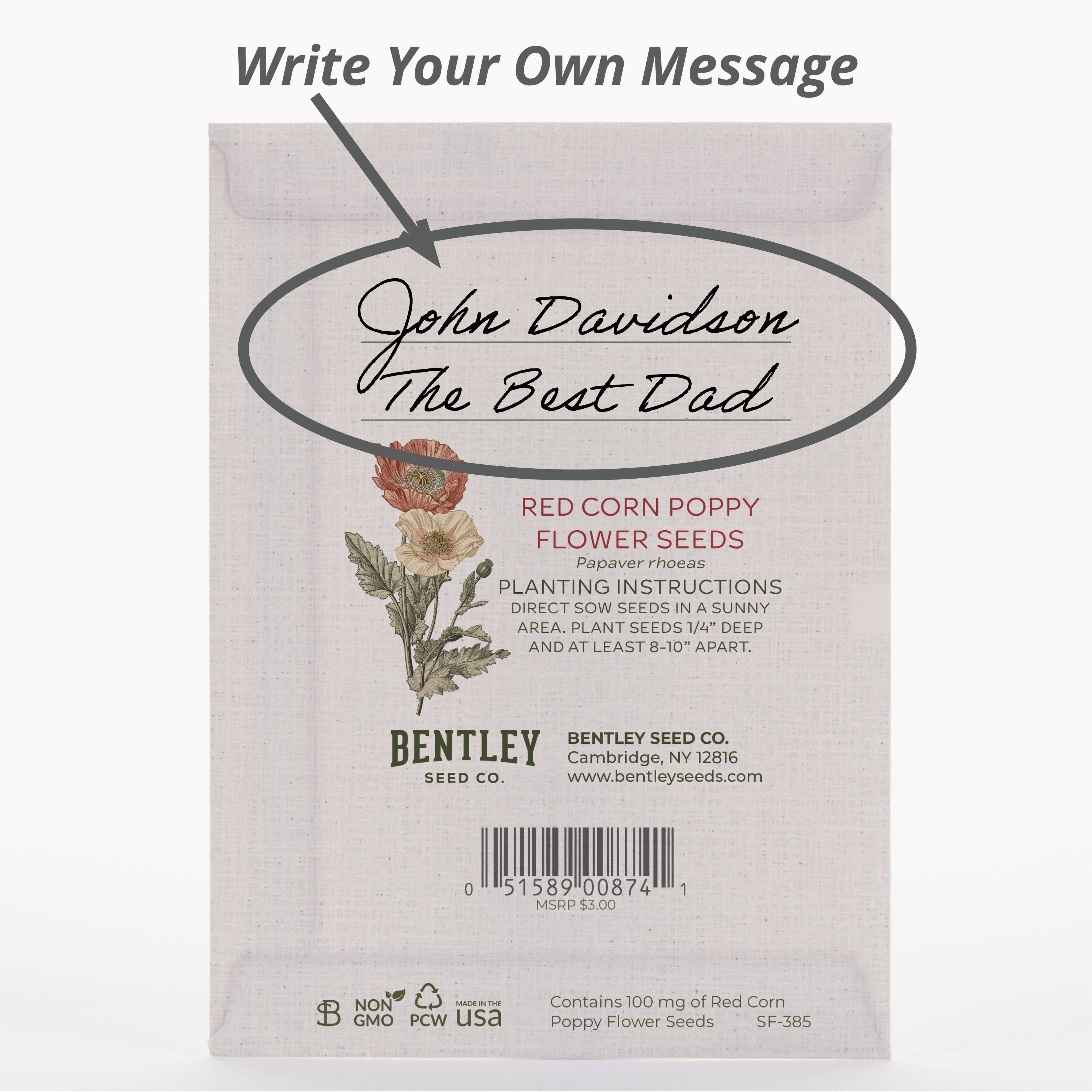 Thinking of You Classic Vintage Art - Corn Poppy Seed Packets