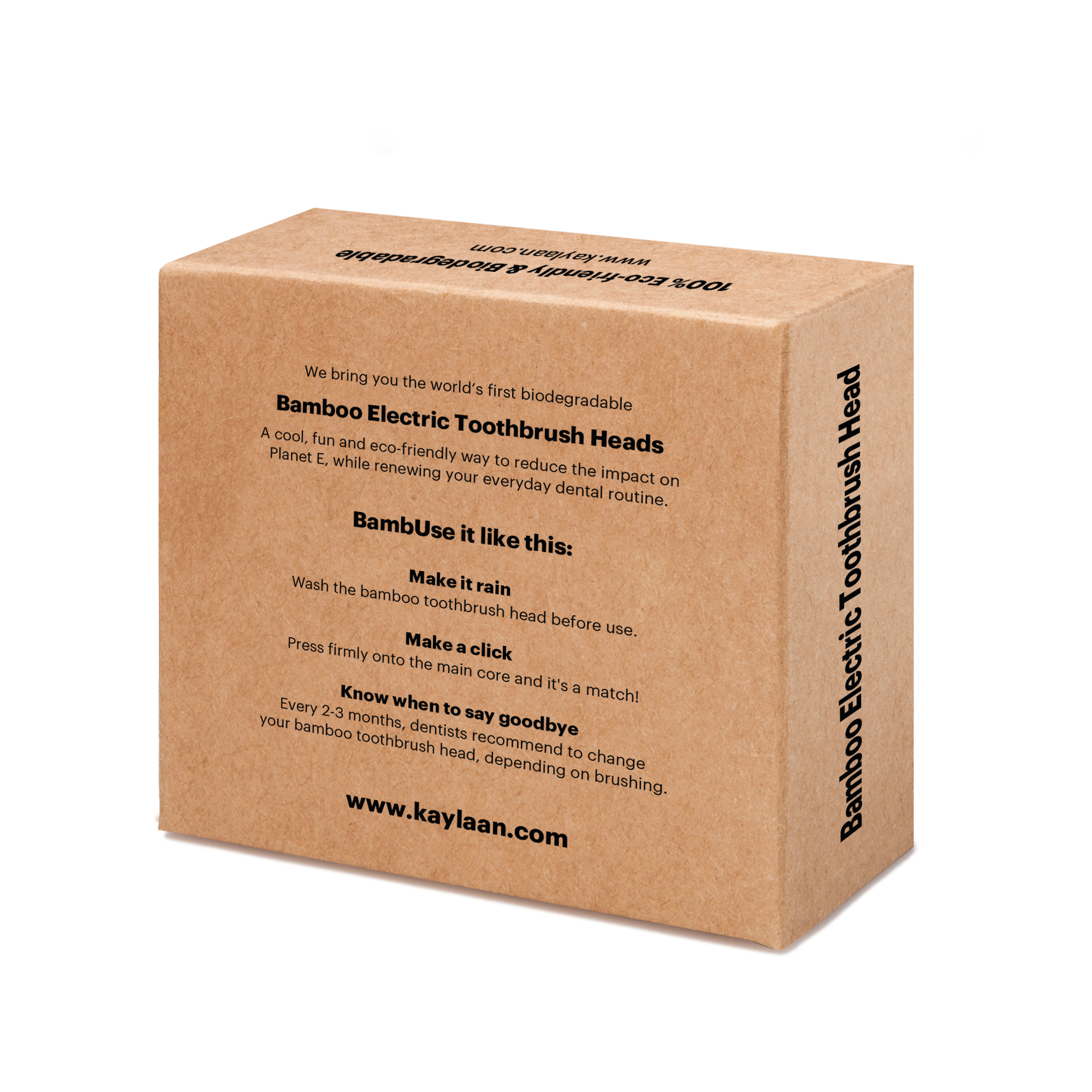 Kaylaan Electric Bamboo Toothbrush Compostable Replacement Heads - 4 count