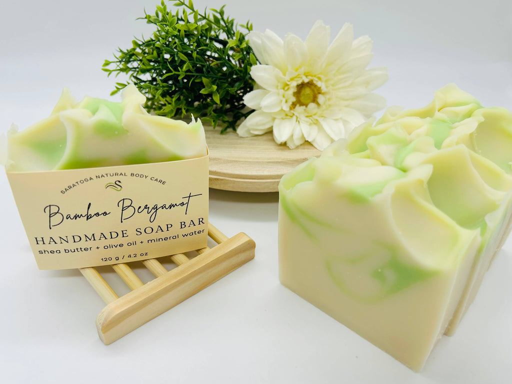 Saratoga Soap Bamboo Bergamot Handmade Soap Bar VEGAN COLD PROCESS
