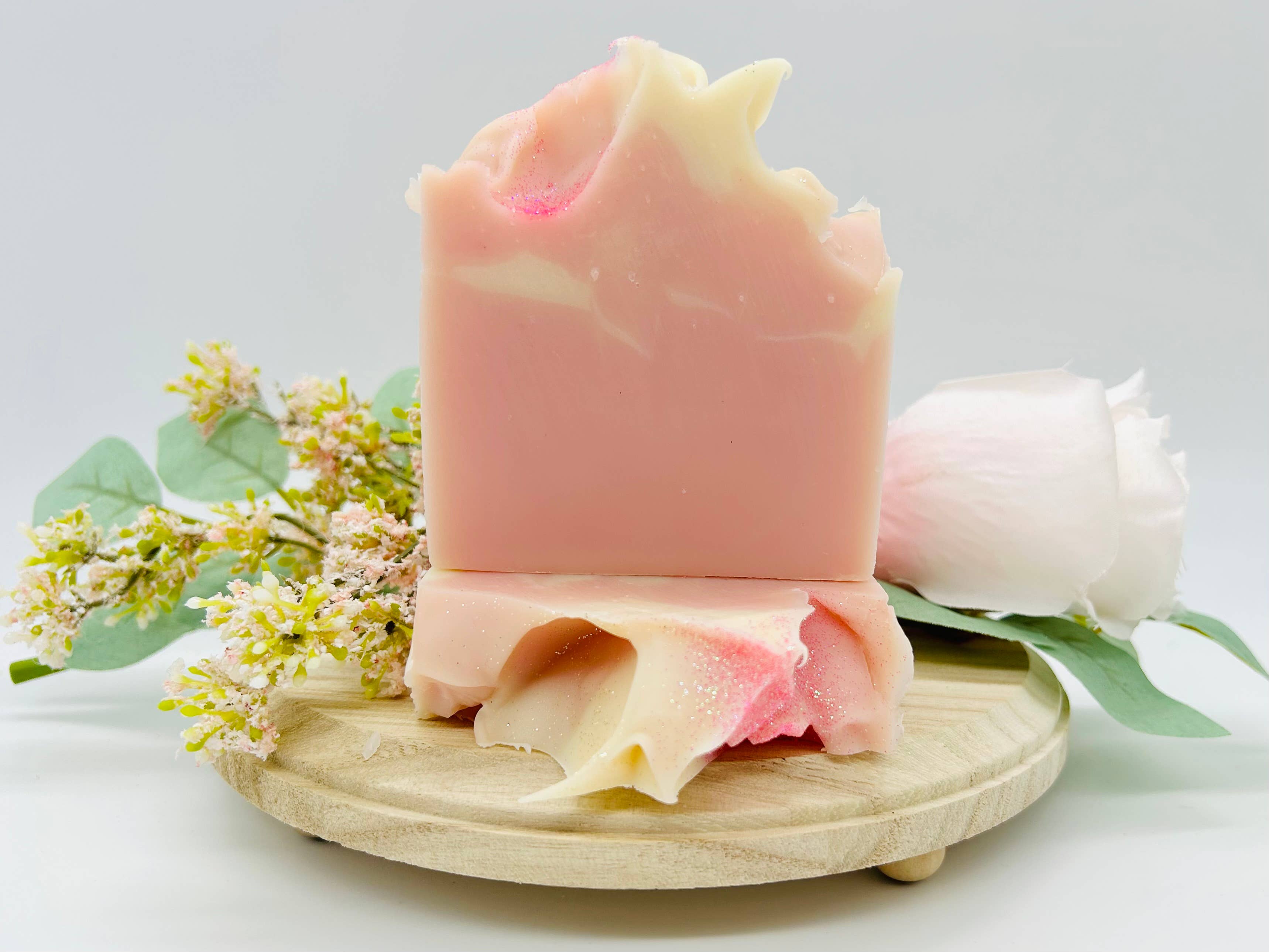 Saratoga Soap Pink Berry Mimosa Handmade Soap Bar VEGAN COLD PROCESS