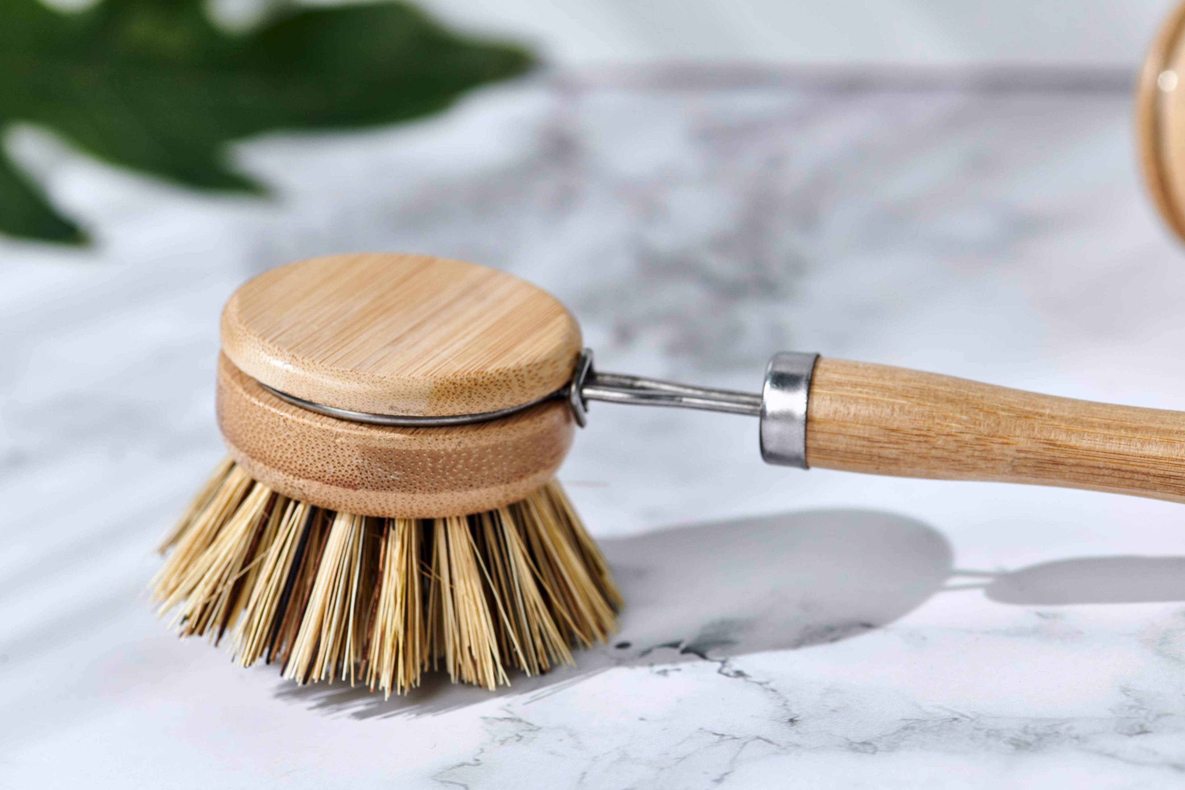 Long Handle Wood & Metal Dish Brush: Soft