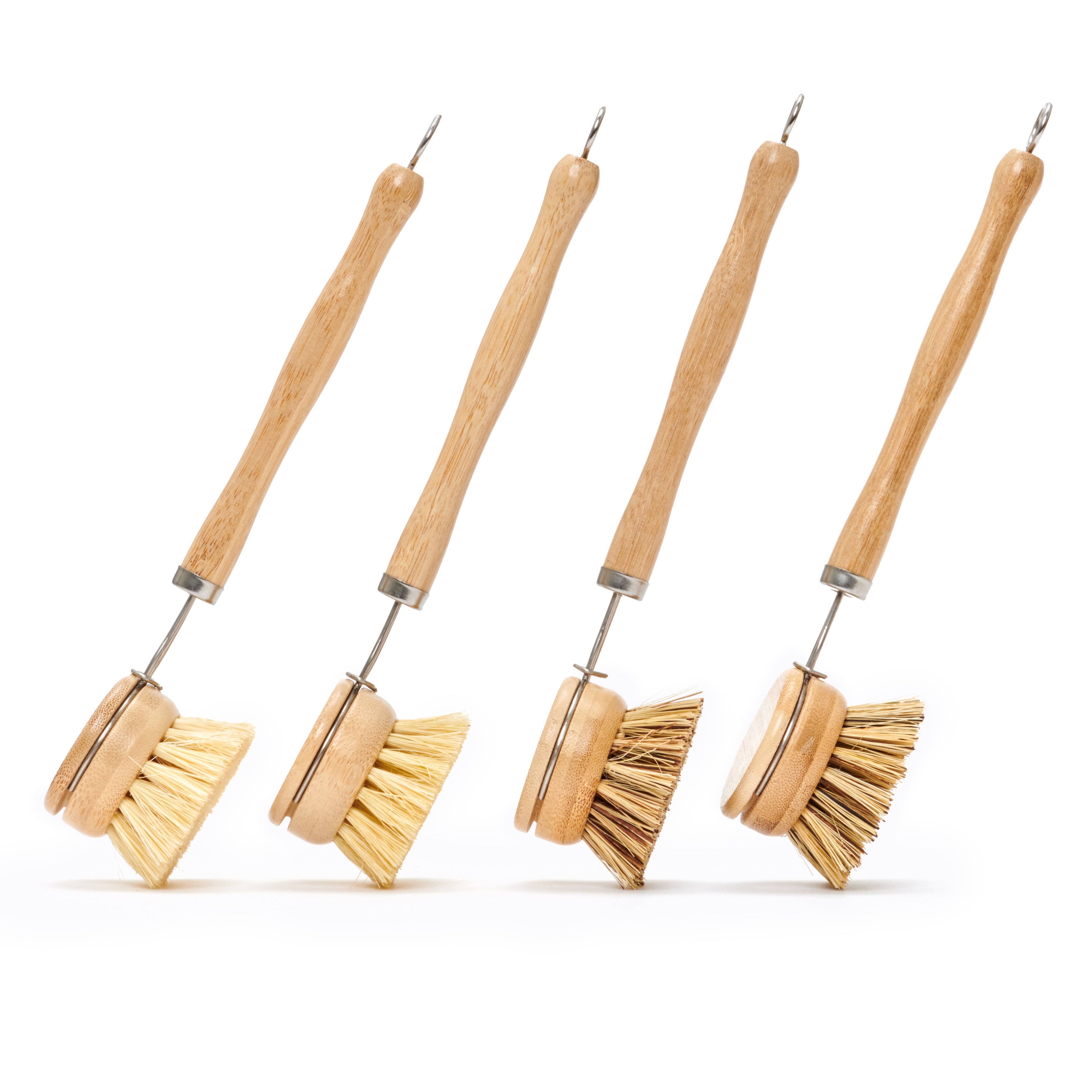 Long Handle Wood & Metal Dish Brush: Firm