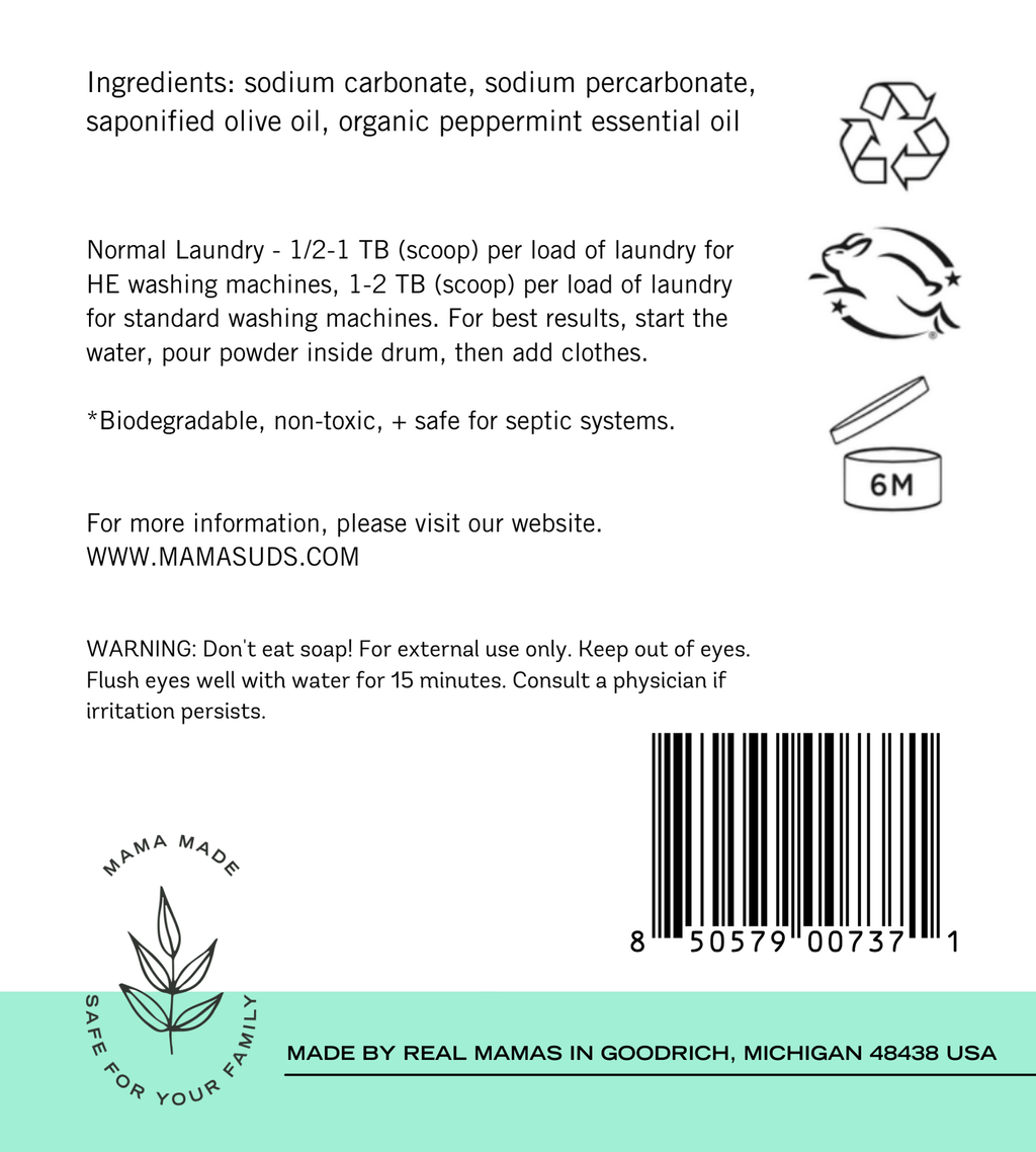Laundry Soap Powder: Peppermint / WITH