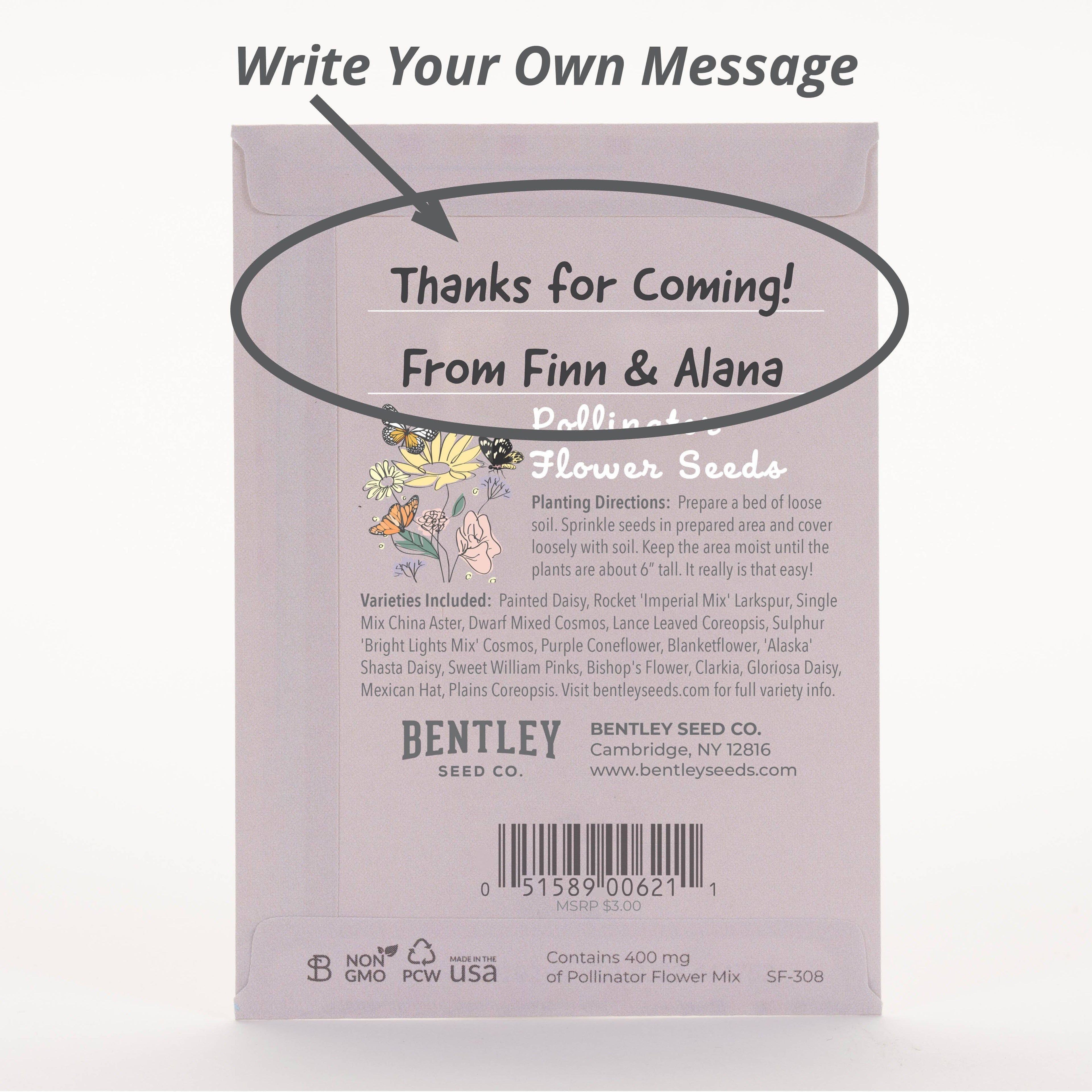 Thank You Butterfly - Pollinator Flower Mix Seed Packets