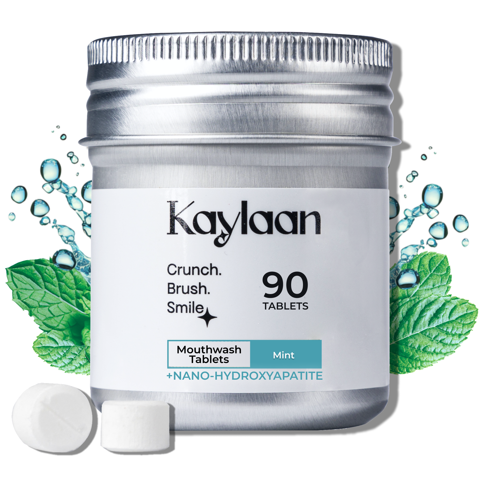 Kaylaan Mouthwash Tablets –Plastic-Free, Travel-Friendly Tin