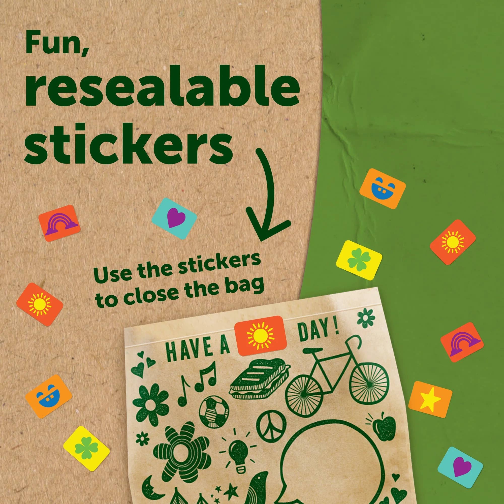 Ziploc Recyclable Paper Bags with Resealable Stickers, 100 Count