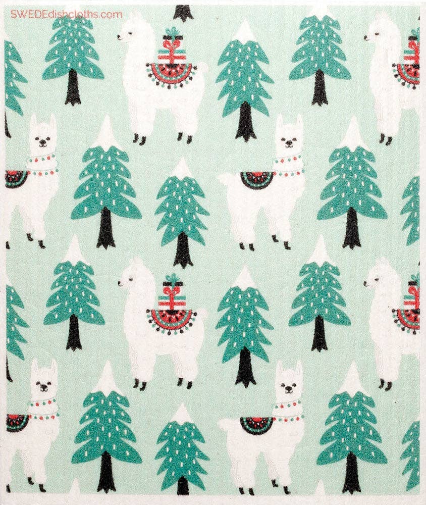 SWEDEdishcloths Christmas Llamas