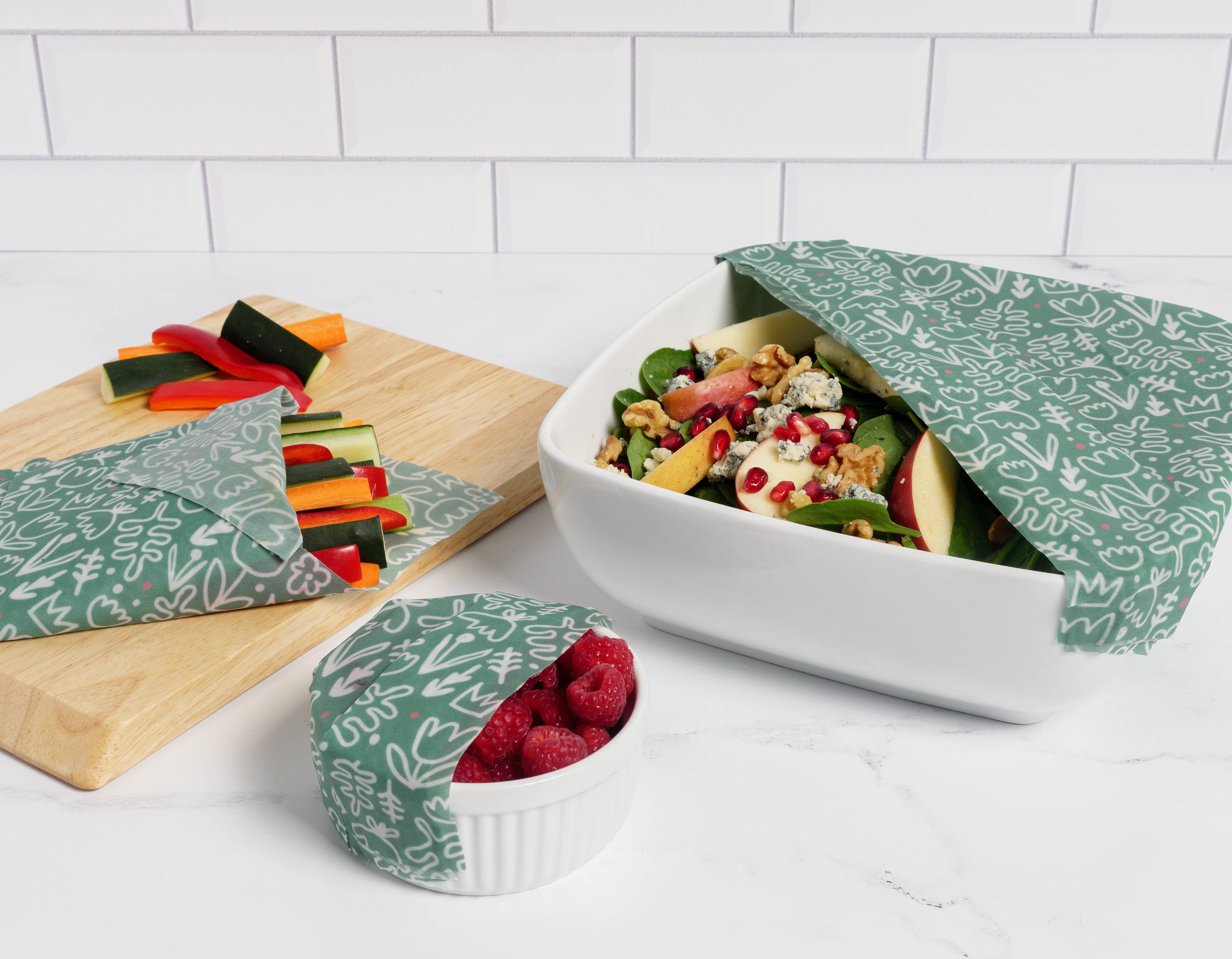Z Wraps 3-pack Reusable Beeswax Food Wrap, 1 Design-S,M,L: Bees Love These