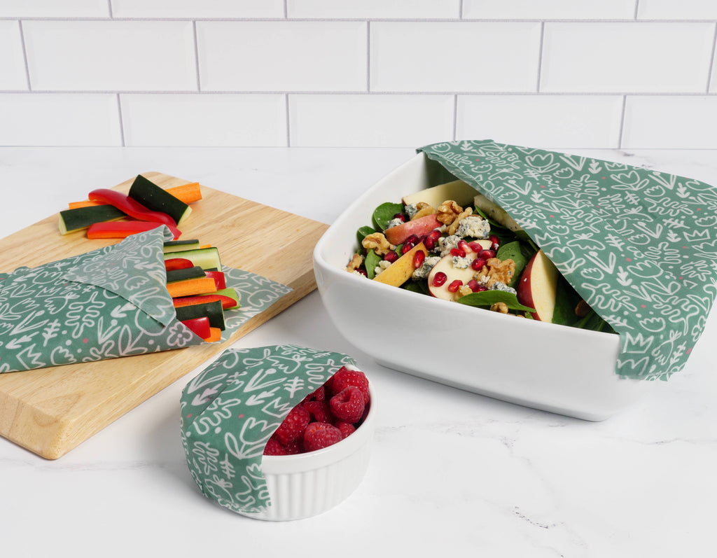 Z Wraps 3-pack Reusable Beeswax Food Wrap, 1 Design-S,M,L: Sage