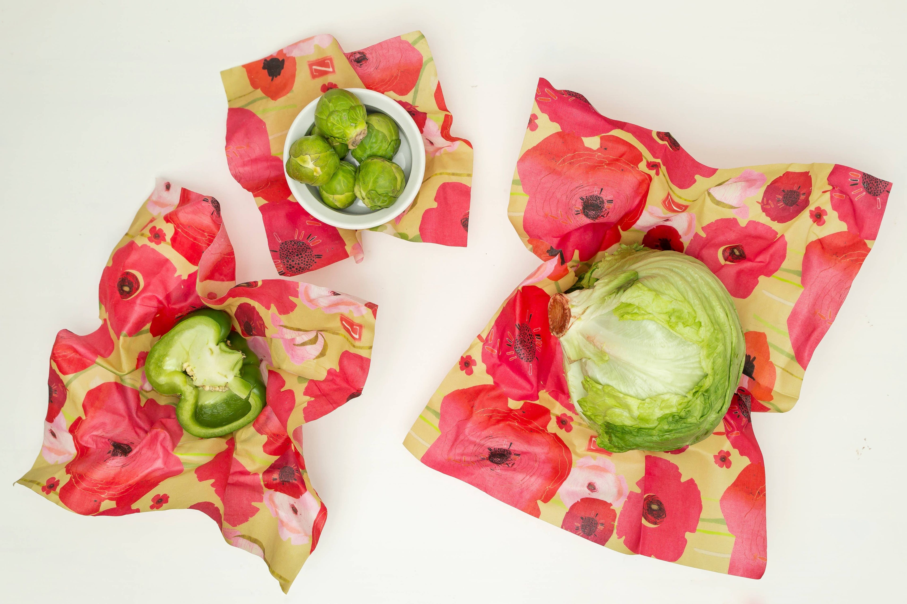Z Wraps 3-pack Reusable Beeswax Food Wrap, 1 Design-S,M,L: Sage