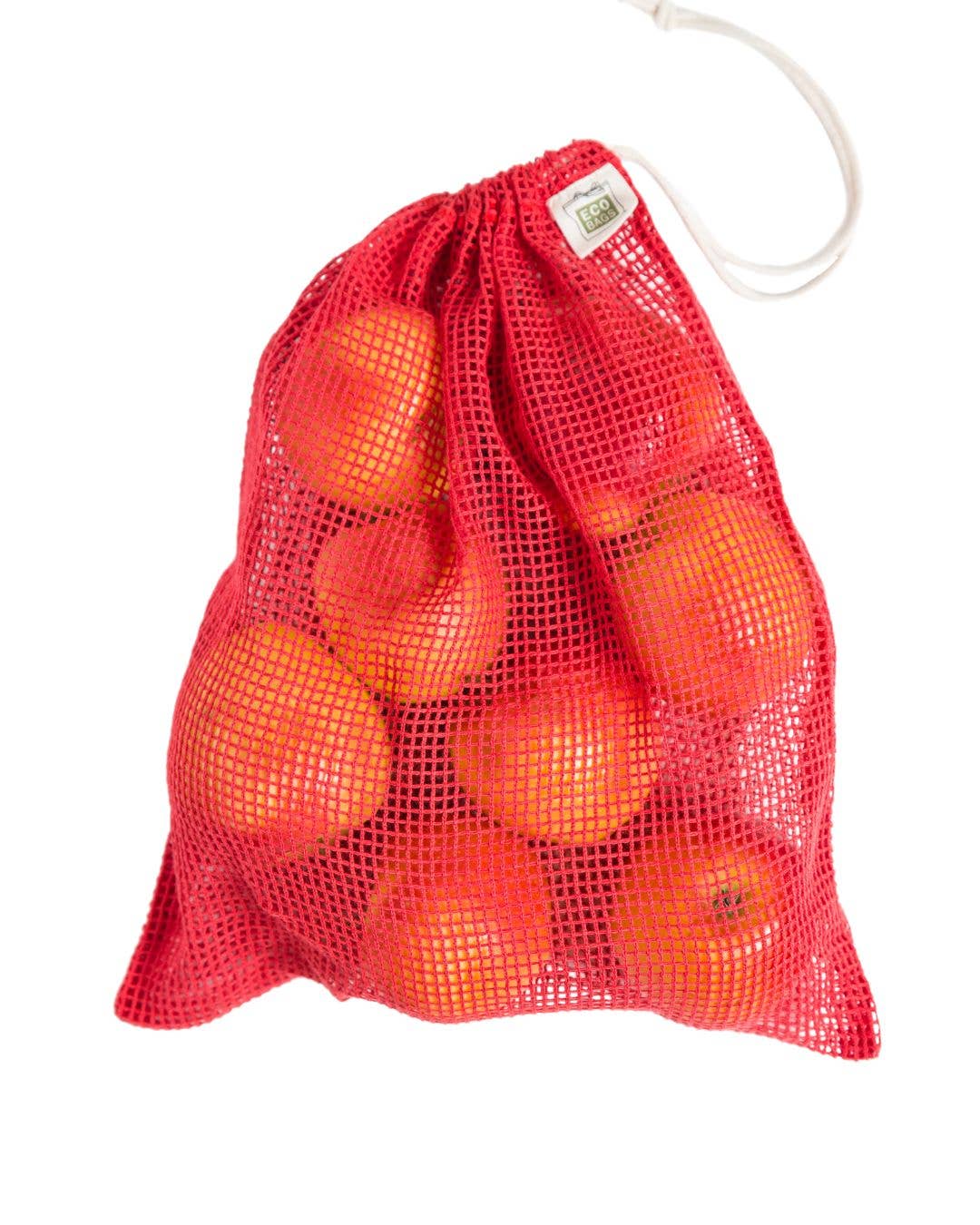 Organic Cotton Mesh Reusable Produce Bag - Chili / Large