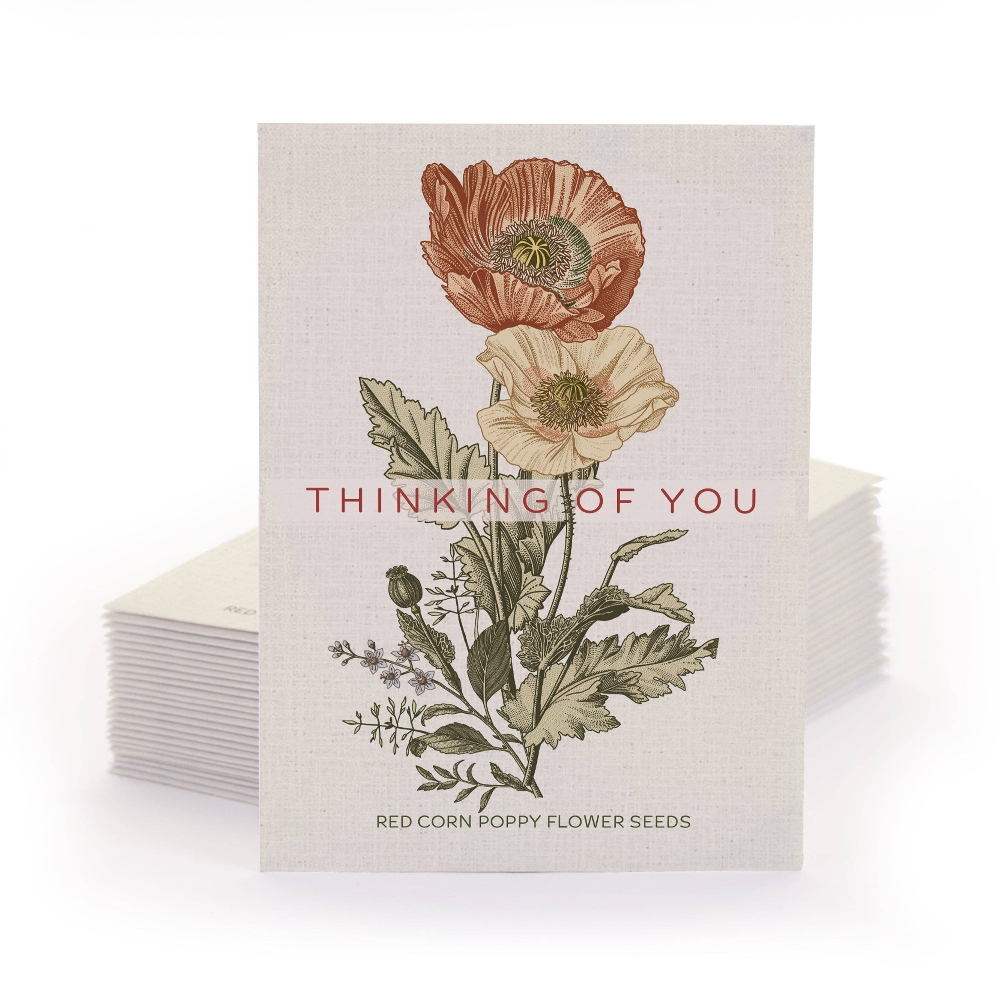 Thinking of You Classic Vintage Art - Corn Poppy Seed Packets
