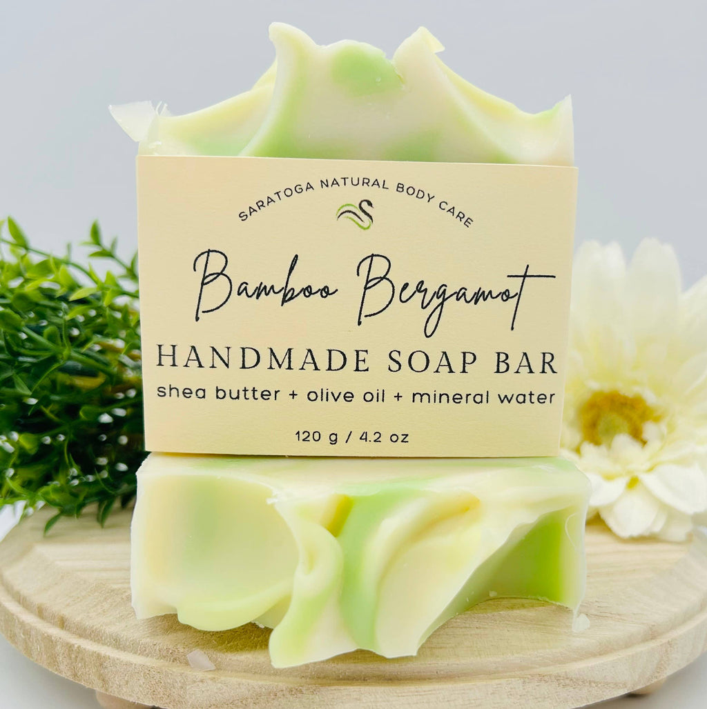 Saratoga Soap Bamboo Bergamot Handmade Soap Bar VEGAN COLD PROCESS