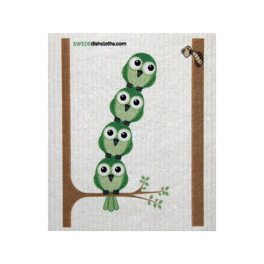 SWEDEdishcloths Green birds in Tree
