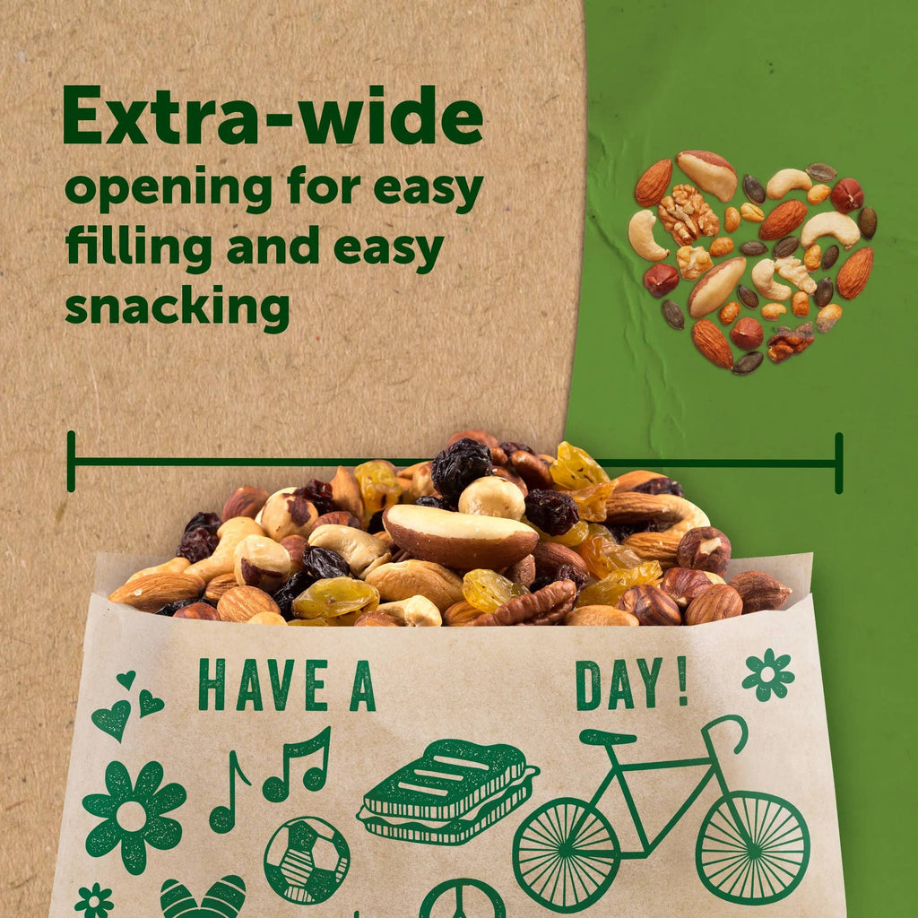 Ziploc Recyclable Paper Bags with Resealable Stickers, 100 Count