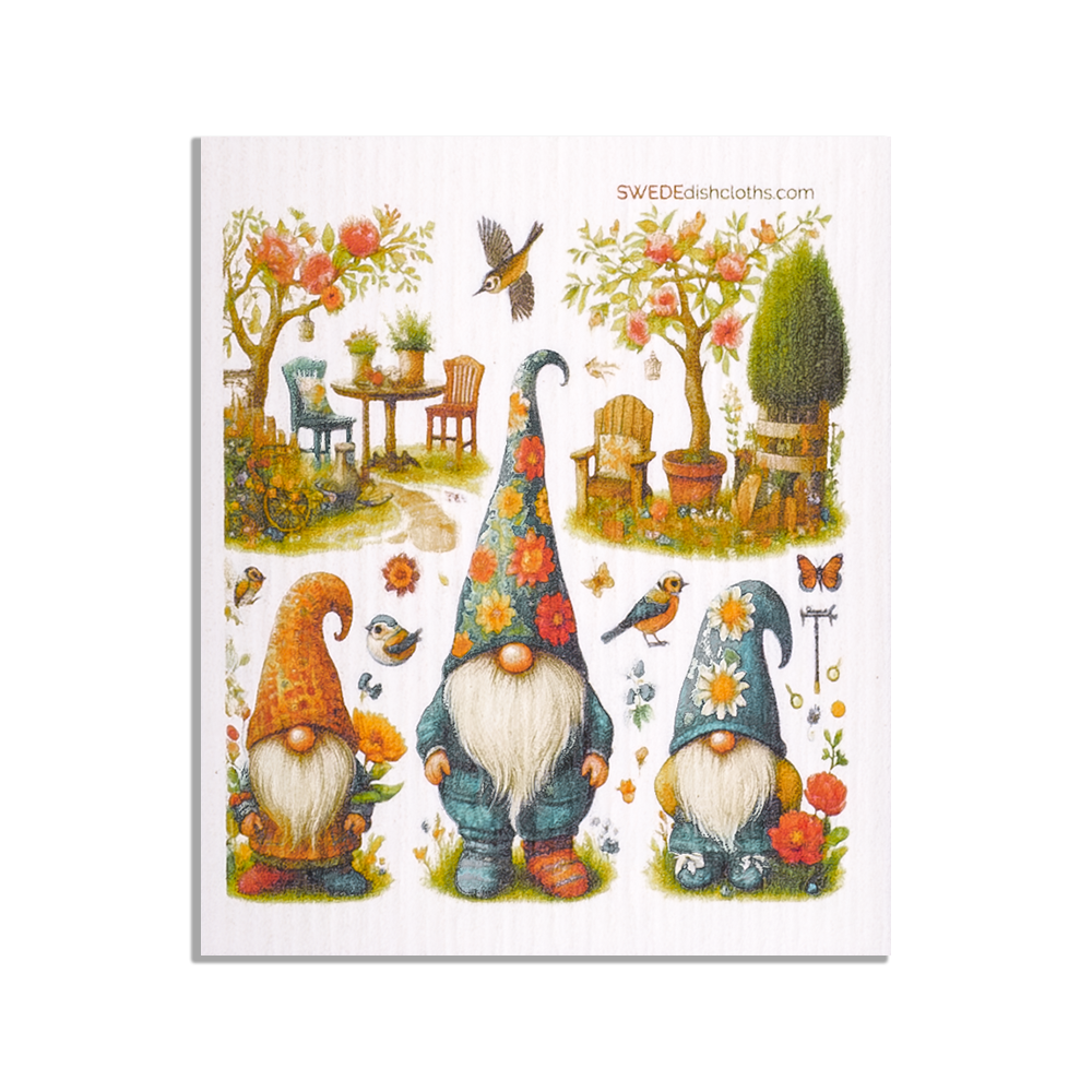 SWEDEdishcloths Gnomes with Birds