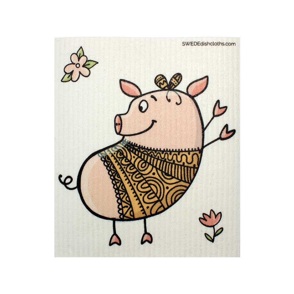 SWEDEdishcloths Dancing Pig