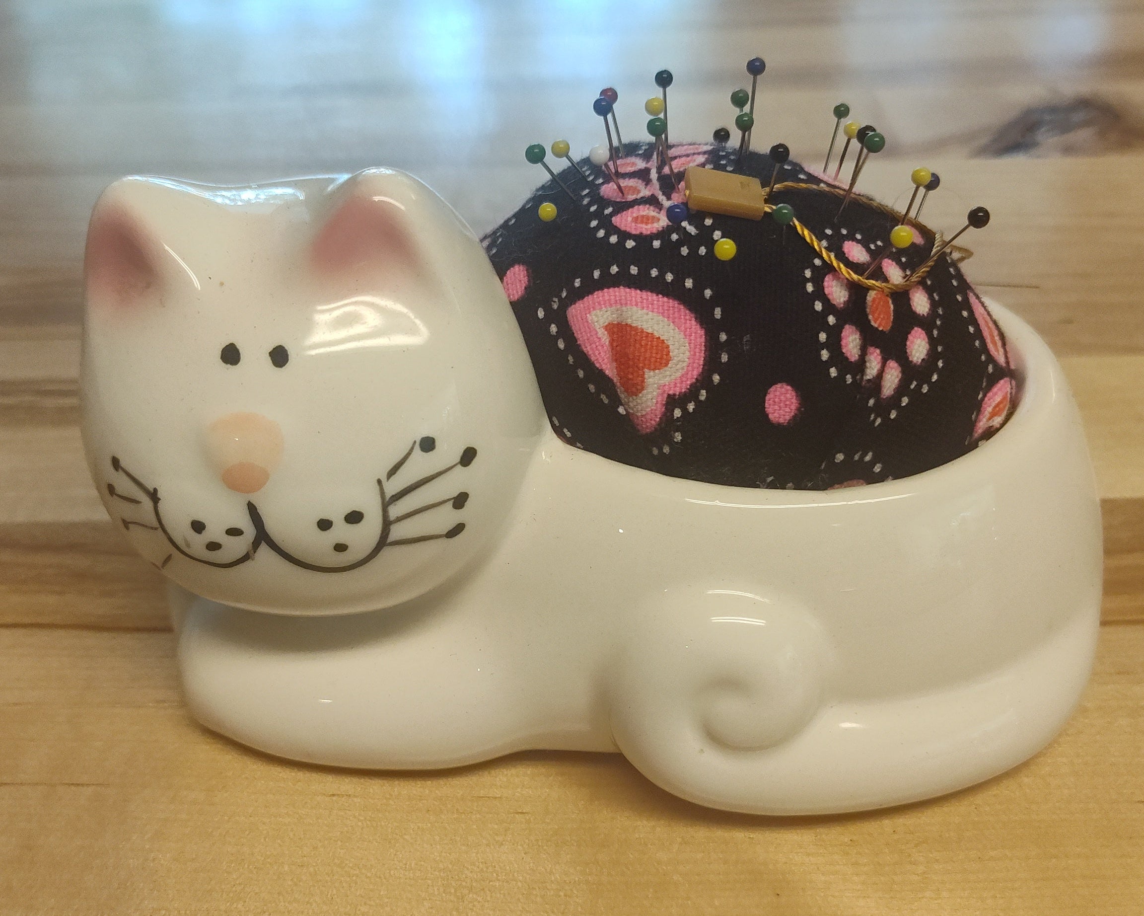 Upcycled Kitten Planter Pincushion