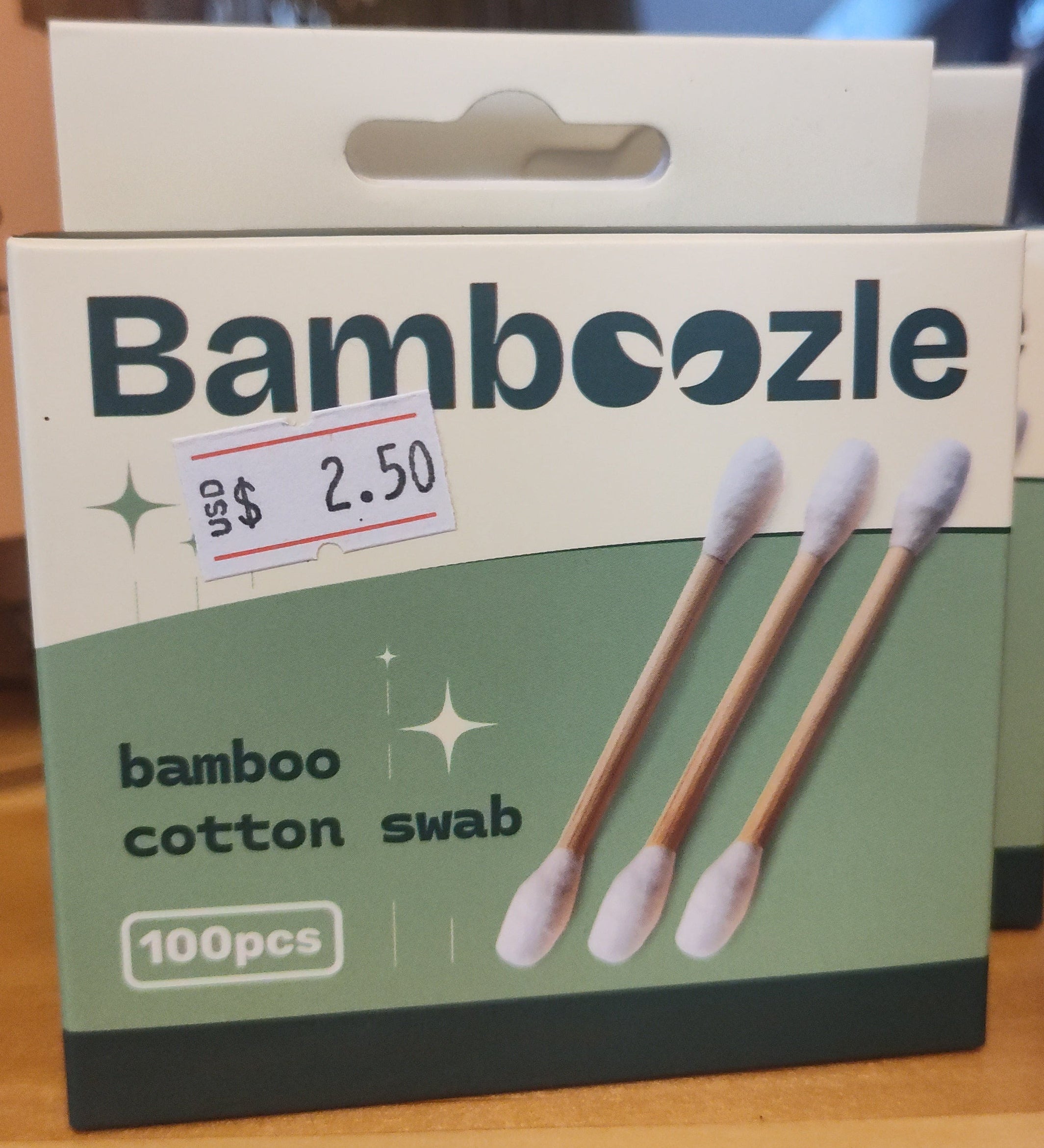 Bamboozle Eco-Friendly Premium Bamboo Cotton Swabs - 100 count