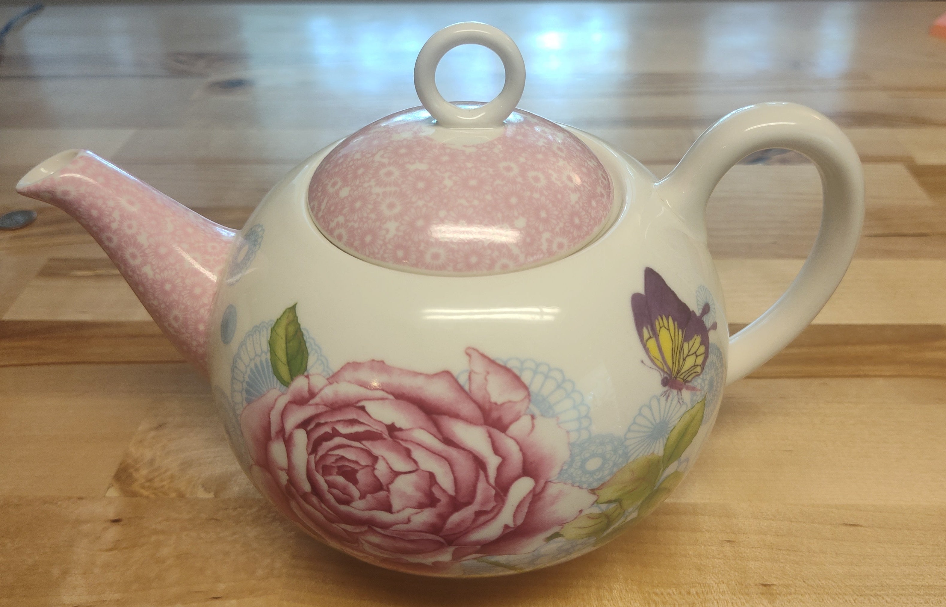 Grace's Teaware "Pink Butterfly" Teapot