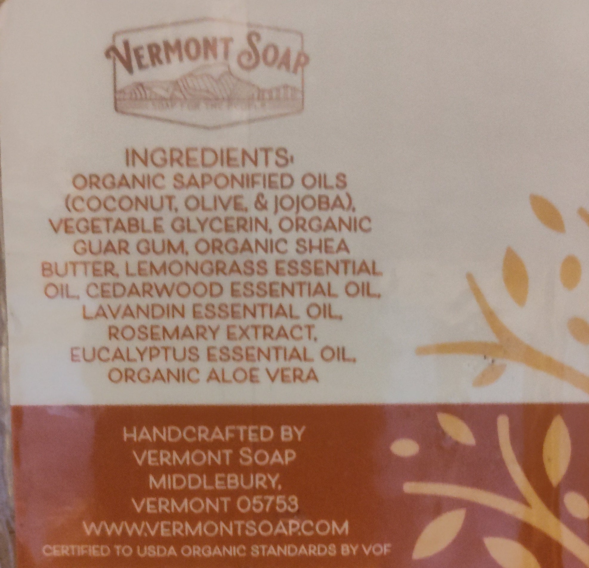 Body Wash - Lemongrass - by The Vermont Soap Company.