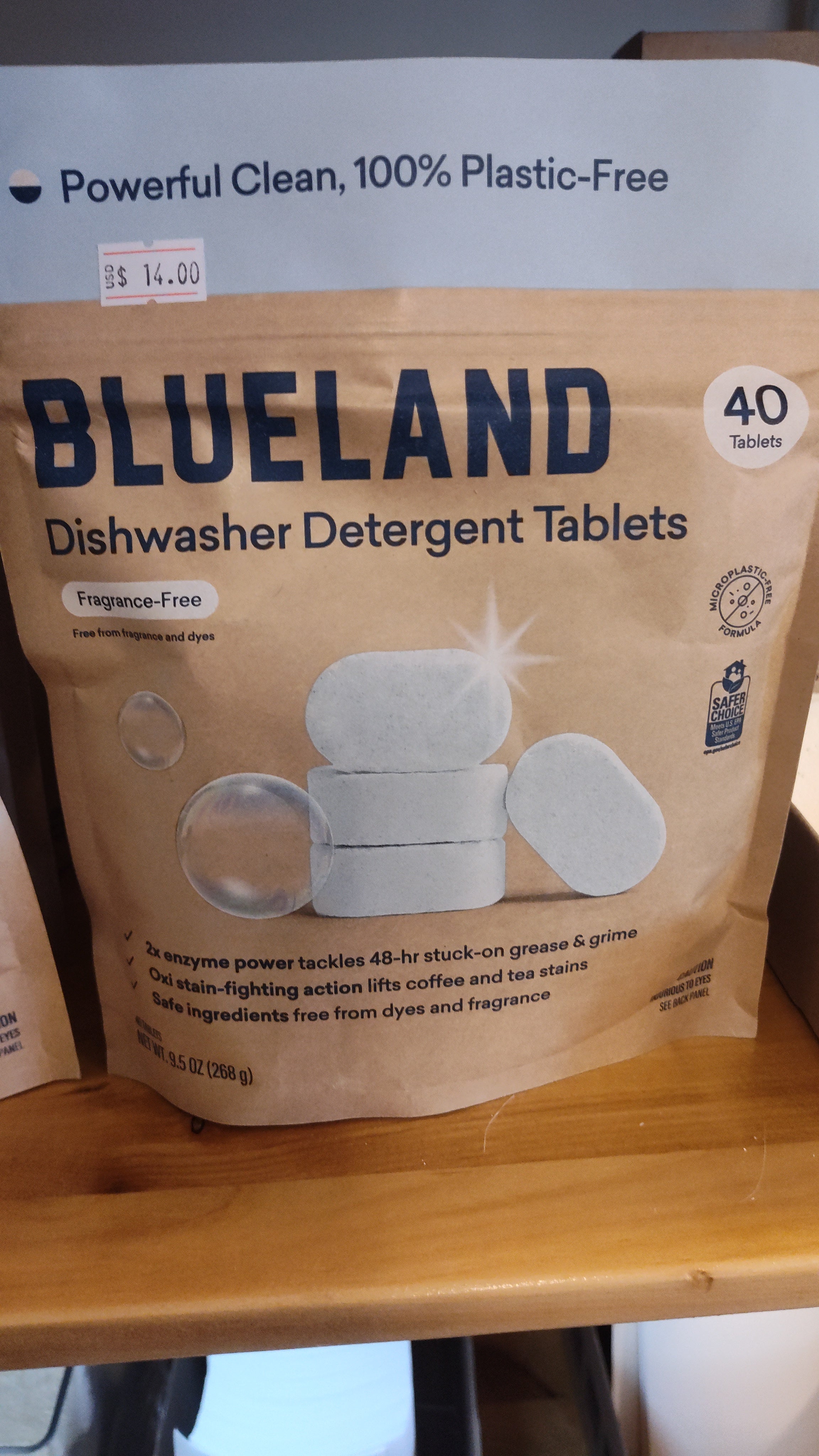 BLUELAND Unscented Dishwasher Detergent Tablets - 40 count