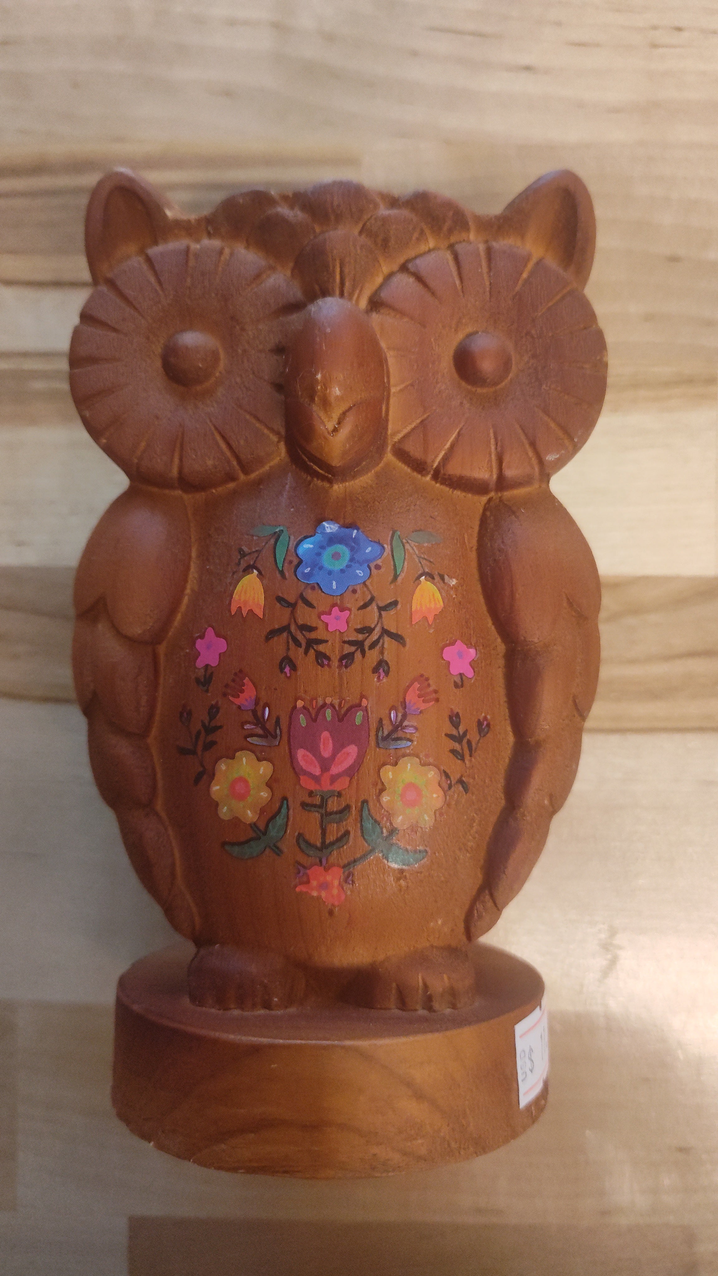 Natural Life Hand Carved Wood Owl Glasses Holder